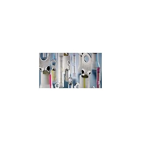 Te Connectivity Ring Terminal, #6 Stud Size, 14 AWG, PVF2 Insulated, Bare 696423-3
